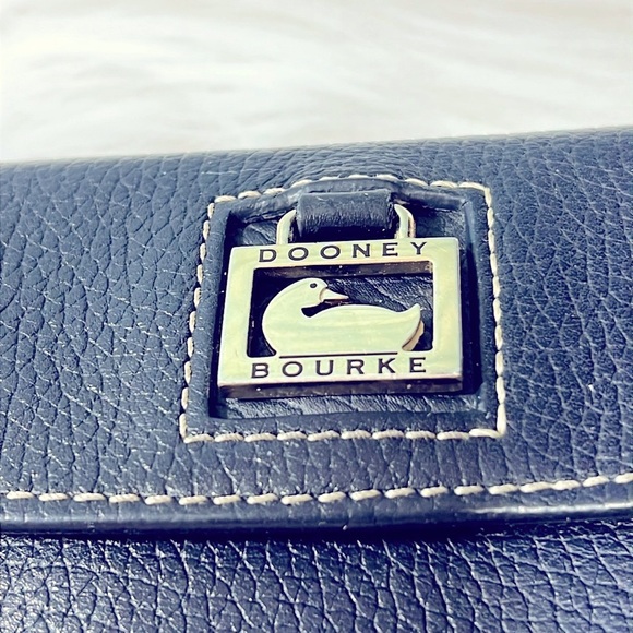 🦆 DOONEY & BOURKE DILLEN CONTINENTAL DARKBLUE NAVY LEATHER TRIFOLD CLUTCH WALLET - Picture 4 of 9